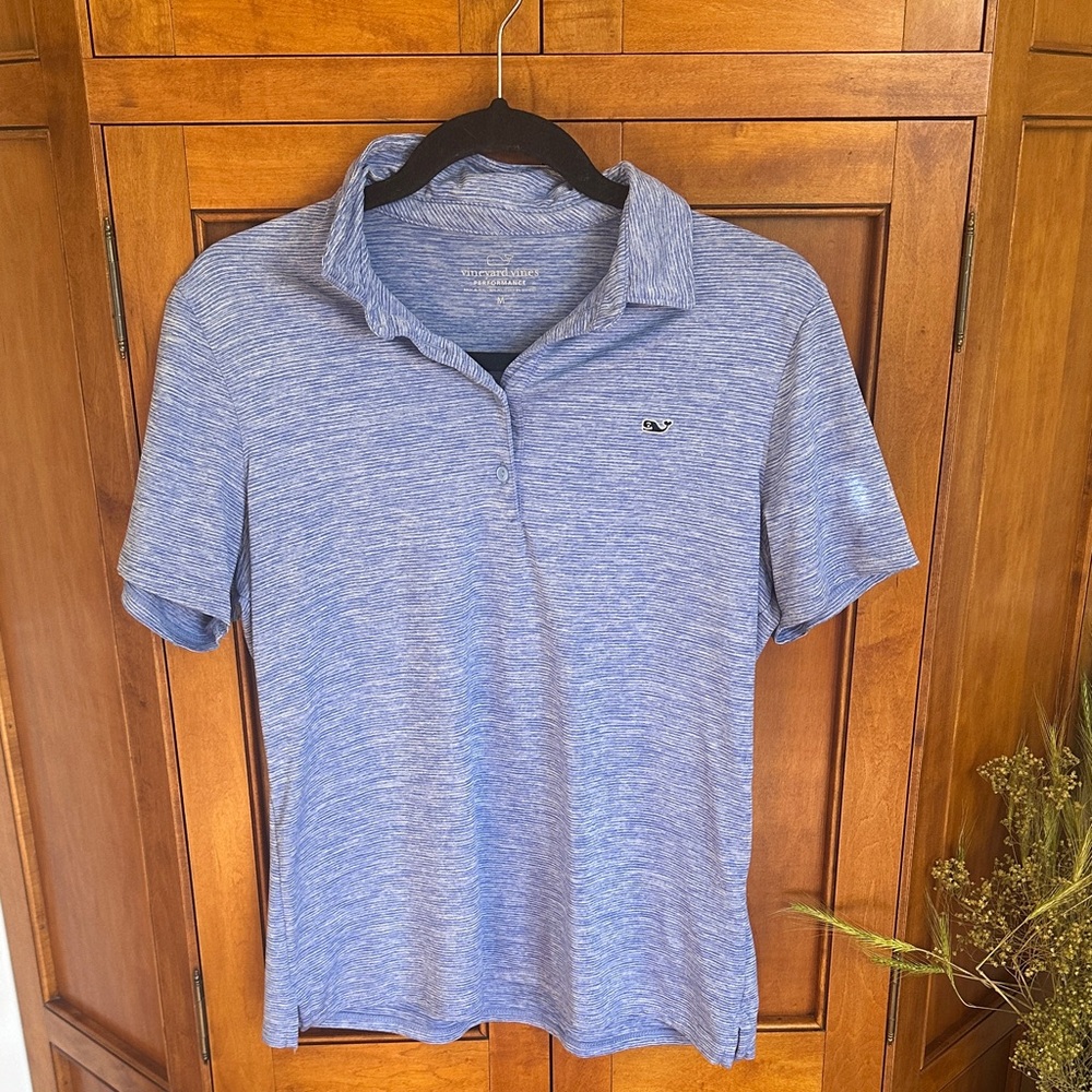 Vineyard Vines Heathered Blue Polo Tee